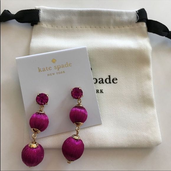 𝅺Kate Spade Linear Graduated Ball Earrings New - Picture 4 of 5